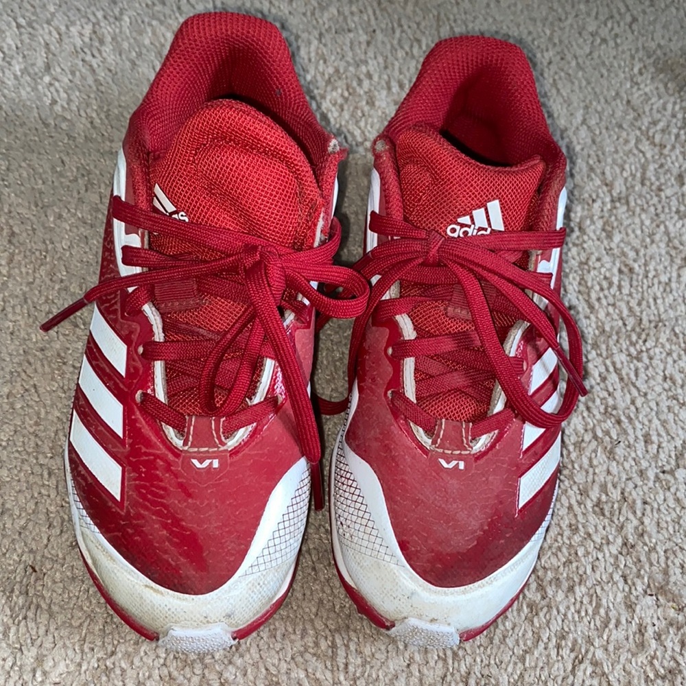 Boys size 1 adidas baseball cleats